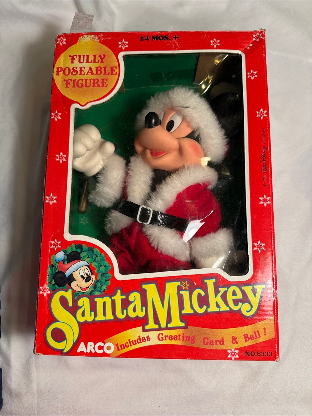 Disney Santa Mickey Fully Poseable Figure - Red & White Holiday Outfit